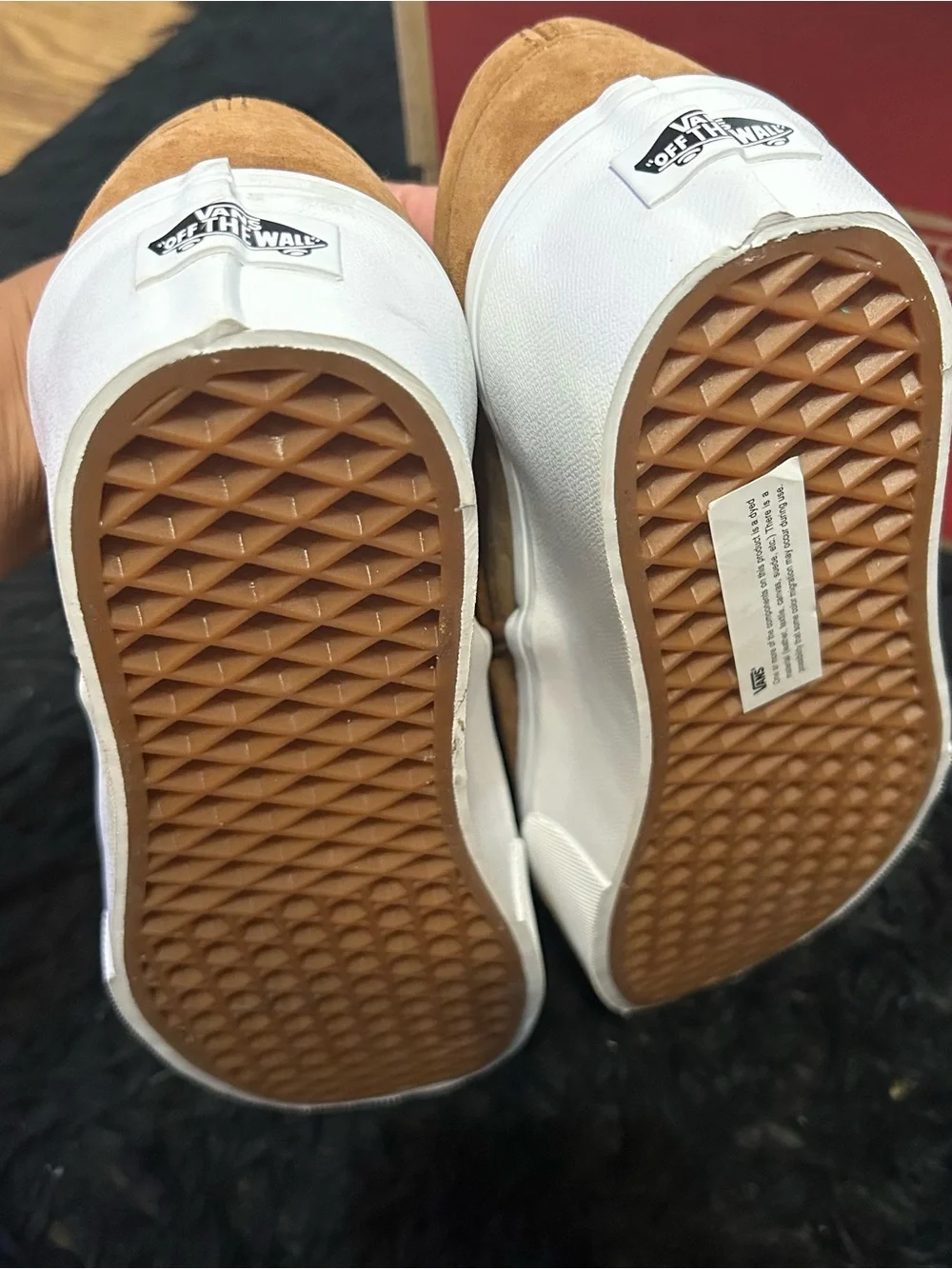 VANS brown leather platform slip on shoes sneakers women’s 8 new - Picture 5 of 7